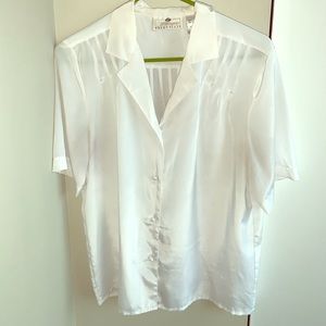 Vintage metallic white blouse